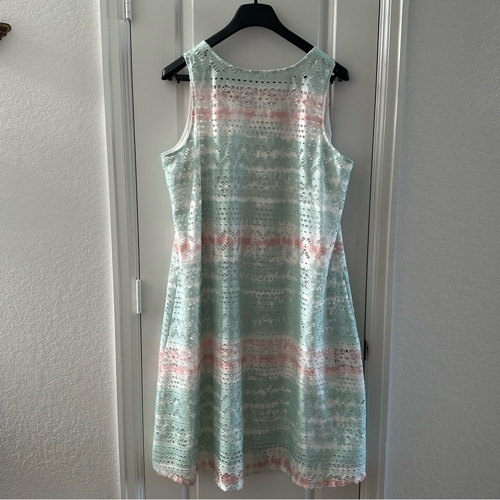 Sleeveless Pastel Lace A-Line Dress XXL By Cloth & Portrait - Picture 3 of 6